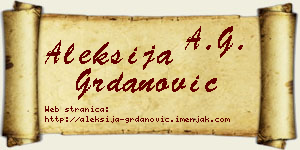 Aleksija Grdanović vizit kartica